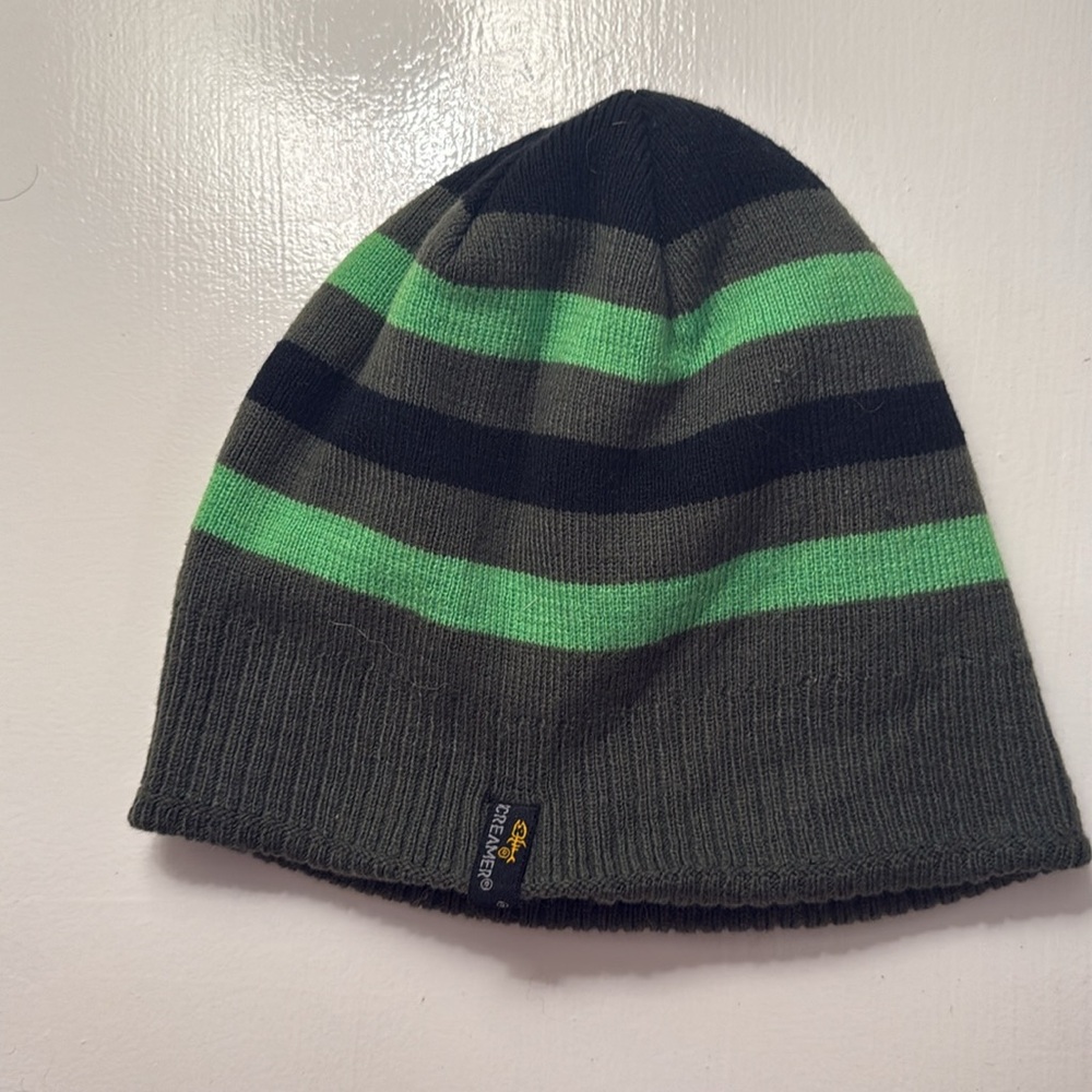 Screamer Striped Green and Black Kids Beanie-See Photos - Picture 2 of 7